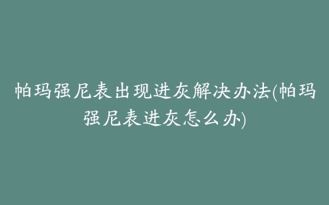 帕玛强尼表出现进灰解决办法(帕玛强尼表进灰怎么办)