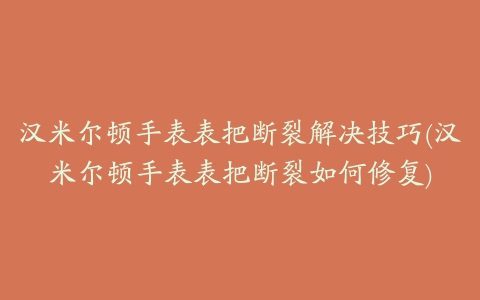 汉米尔顿手表表把断裂解决技巧(汉米尔顿手表表把断裂如何修复)