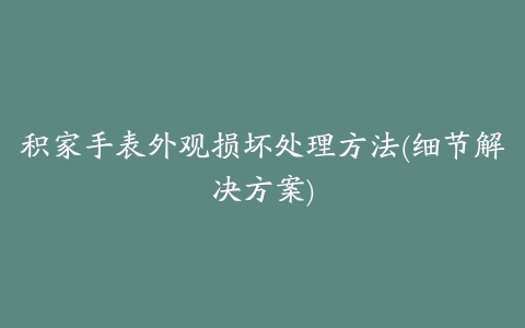 积家手表外观损坏处理方法(细节解决方案)