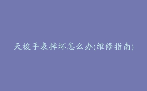 天梭手表摔坏怎么办(维修指南)