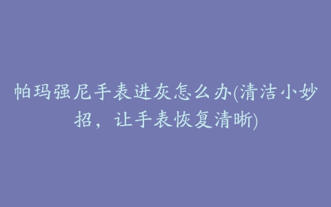 帕玛强尼手表进灰怎么办(清洁小妙招，让手表恢复清晰)