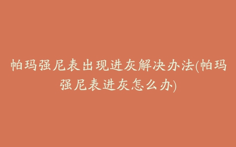 帕玛强尼表出现进灰解决办法(帕玛强尼表进灰怎么办)