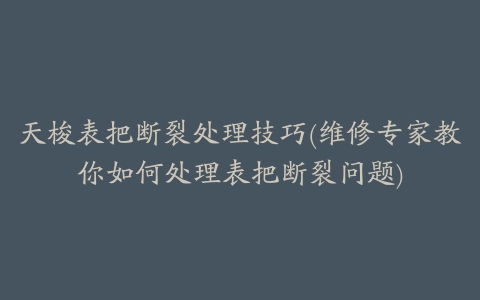 天梭表把断裂处理技巧(维修专家教你如何处理表把断裂问题)