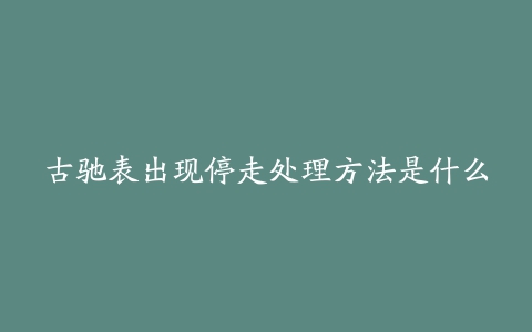 古驰表出现停走处理方法是什么