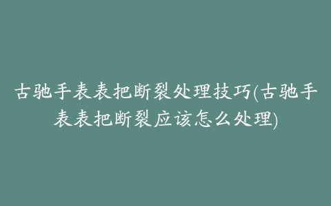 古驰手表表把断裂处理技巧(古驰手表表把断裂应该怎么处理)