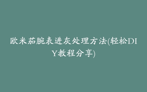 欧米茄腕表进灰处理方法(轻松DIY教程分享)