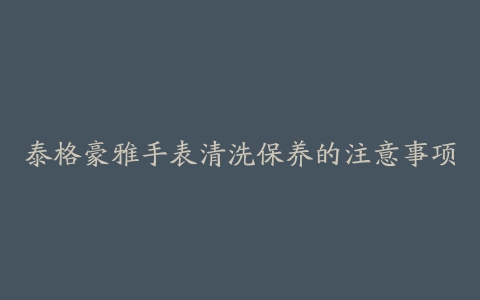 泰格豪雅手表清洗保养的注意事项