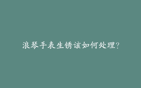 浪琴手表生锈该如何处理？