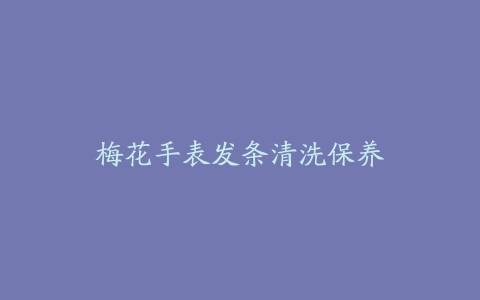 梅花手表发条清洗保养