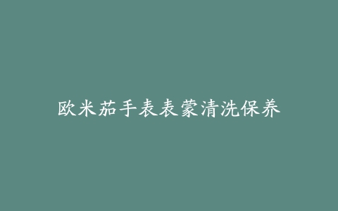 欧米茄手表表蒙清洗保养