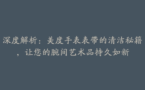 深度解析：美度手表表带的清洁秘籍，让您的腕间艺术品持久如新