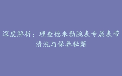 深度解析：理查德米勒腕表专属表带清洗与保养秘籍