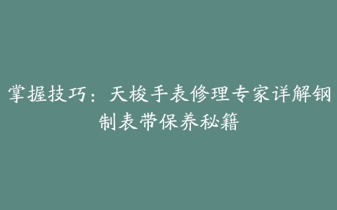 掌握技巧：天梭手表修理专家详解钢制表带保养秘籍