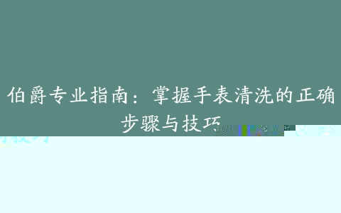 伯爵专业指南：掌握手表清洗的正确步骤与技巧