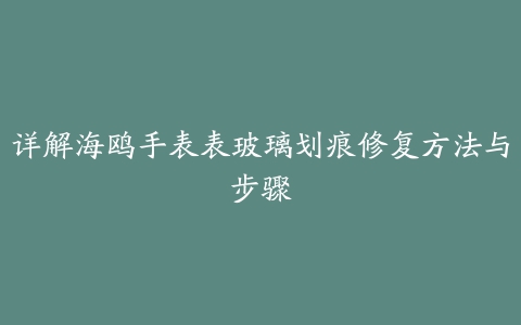 详解海鸥手表表玻璃划痕修复方法与步骤