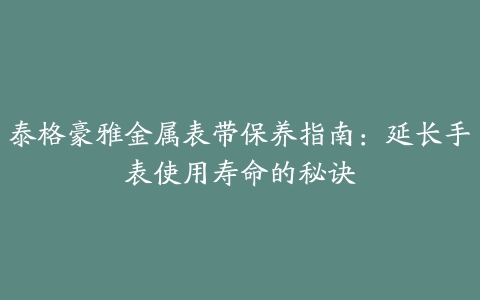 泰格豪雅金属表带保养指南：延长手表使用寿命的秘诀