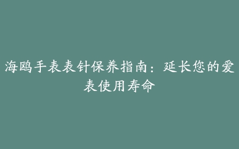 海鸥手表表针保养指南：延长您的爱表使用寿命